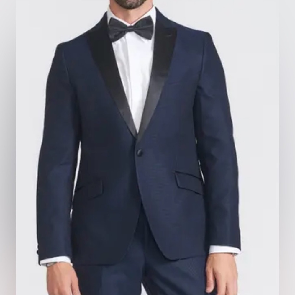 Nordstrom Rack  Navy Blue Tuxedo with Black Lapel